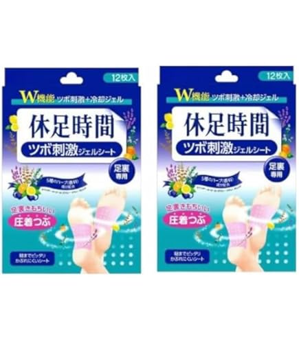 Amazon.co.jp: 休足時間ツボ刺激ジェルシート 12枚【3個セット